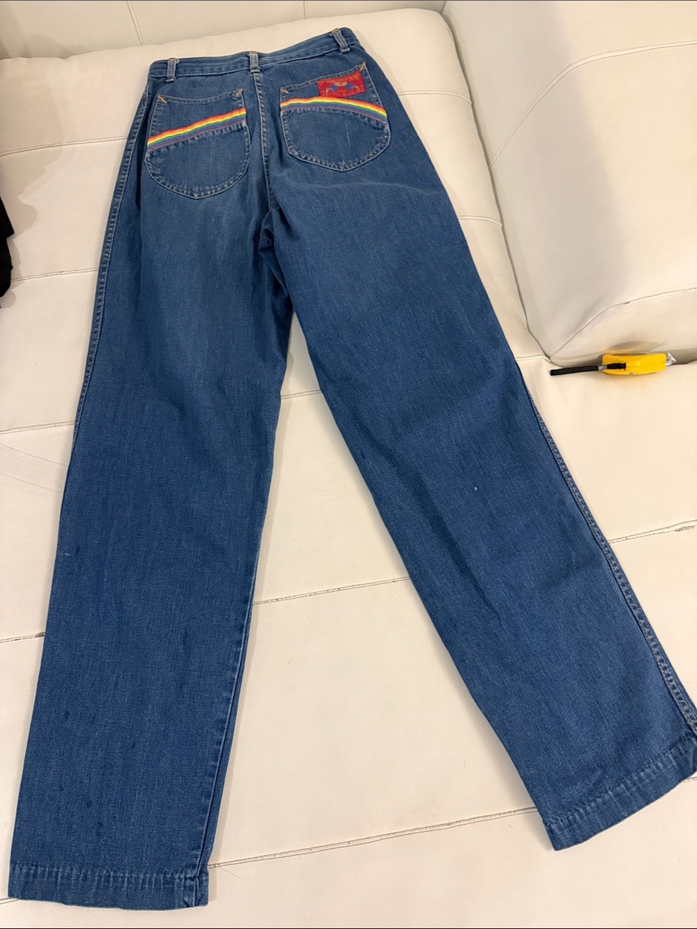Vintage 80s San Francisco Souvenirs Pacific Blue Rainbow High Waist jeans 24”